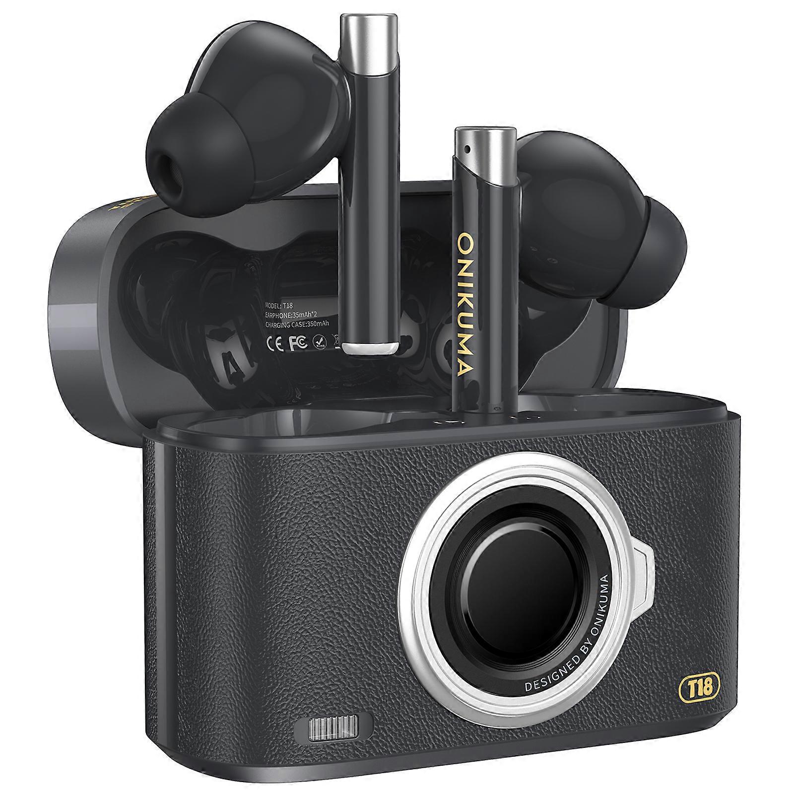 ONIKUMA T18 TWS Bluetooth-compatible Earphone Noise Cancelling Low Latency Gaming Music Headset Black