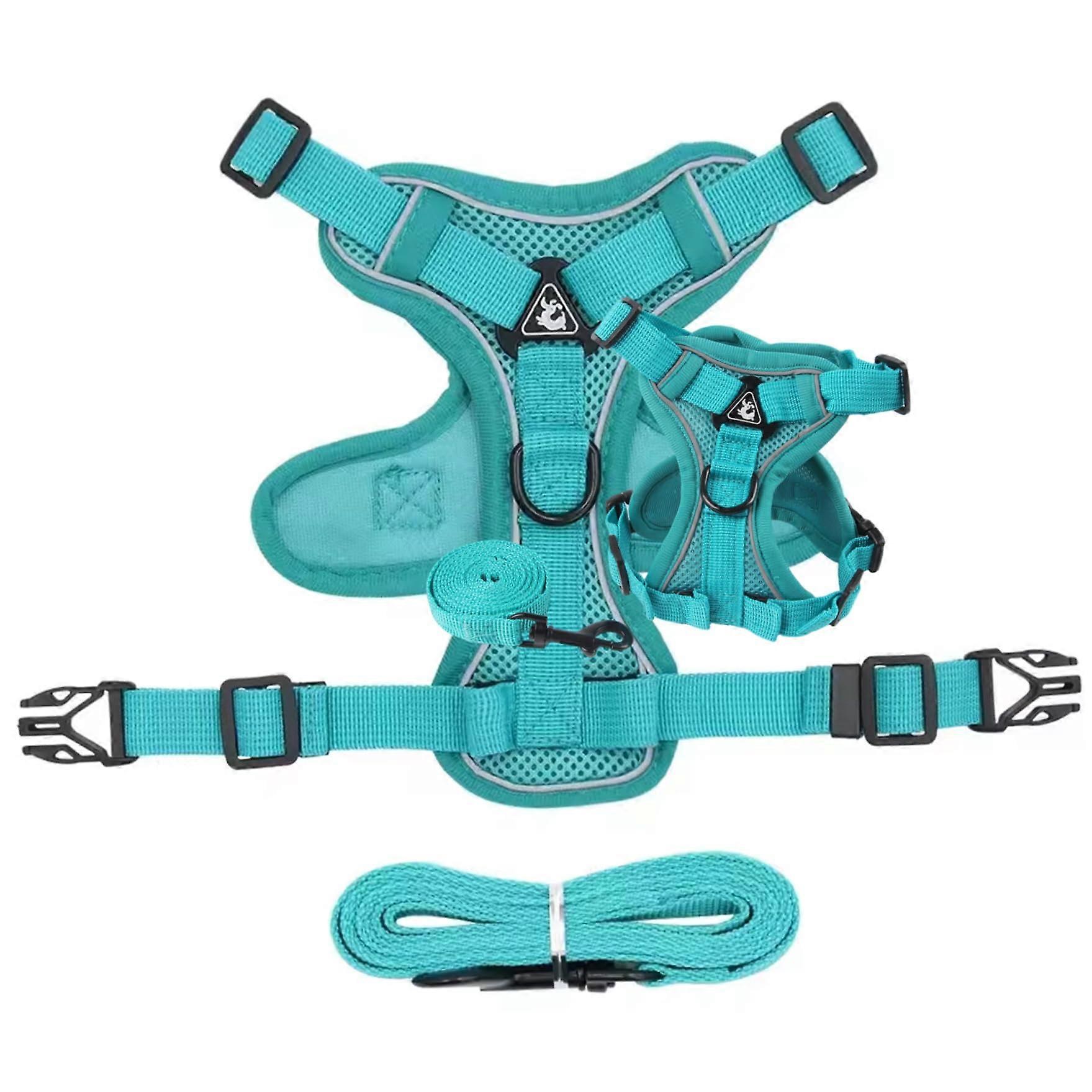 Adjustable soft kitten vest with reflective stripes, comfortable outdoor vest for cats, cat leash and harness set.