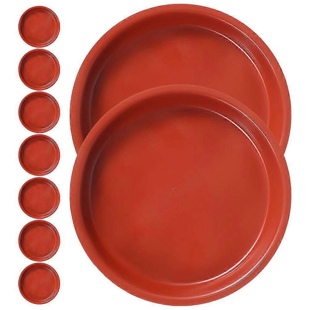Plastic Flower Pot Trays Planter Plate Surface Protection Round Design Soil Containment 10Pcs