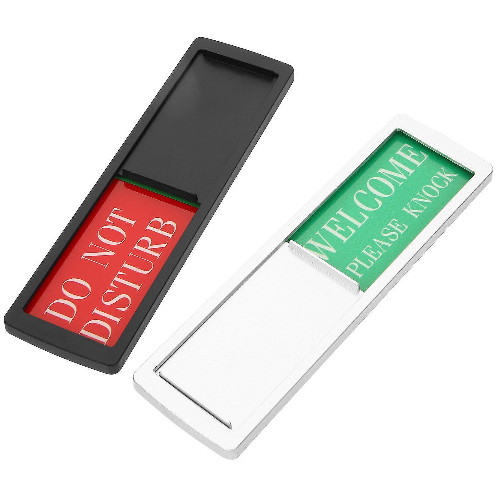 Do Not Disturb Sliding Sign Magnetic Slider Do Not Disturb Door Sign Aluminum Eye-Catching Design 2Pcs