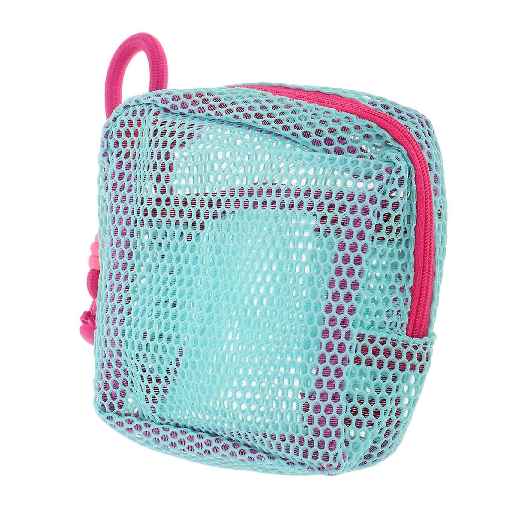 Coin Holder Mesh Travel Organizer With Keychain, Makeup Sponge Case, Pencil Case, Wallet