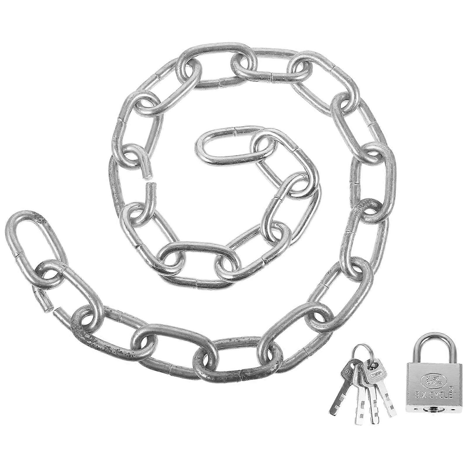Thickened Heavy Duty Bike Chain Lock Iron Theft Security Lock for Bicycle Motorcycle Scooter Outdoor Home Use With Key