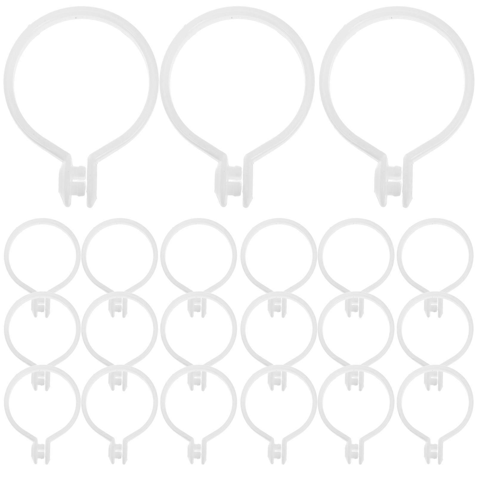 Curtain Rings Open Type Hanging Rings for Curtain Hanging 100Pcs White Plastic