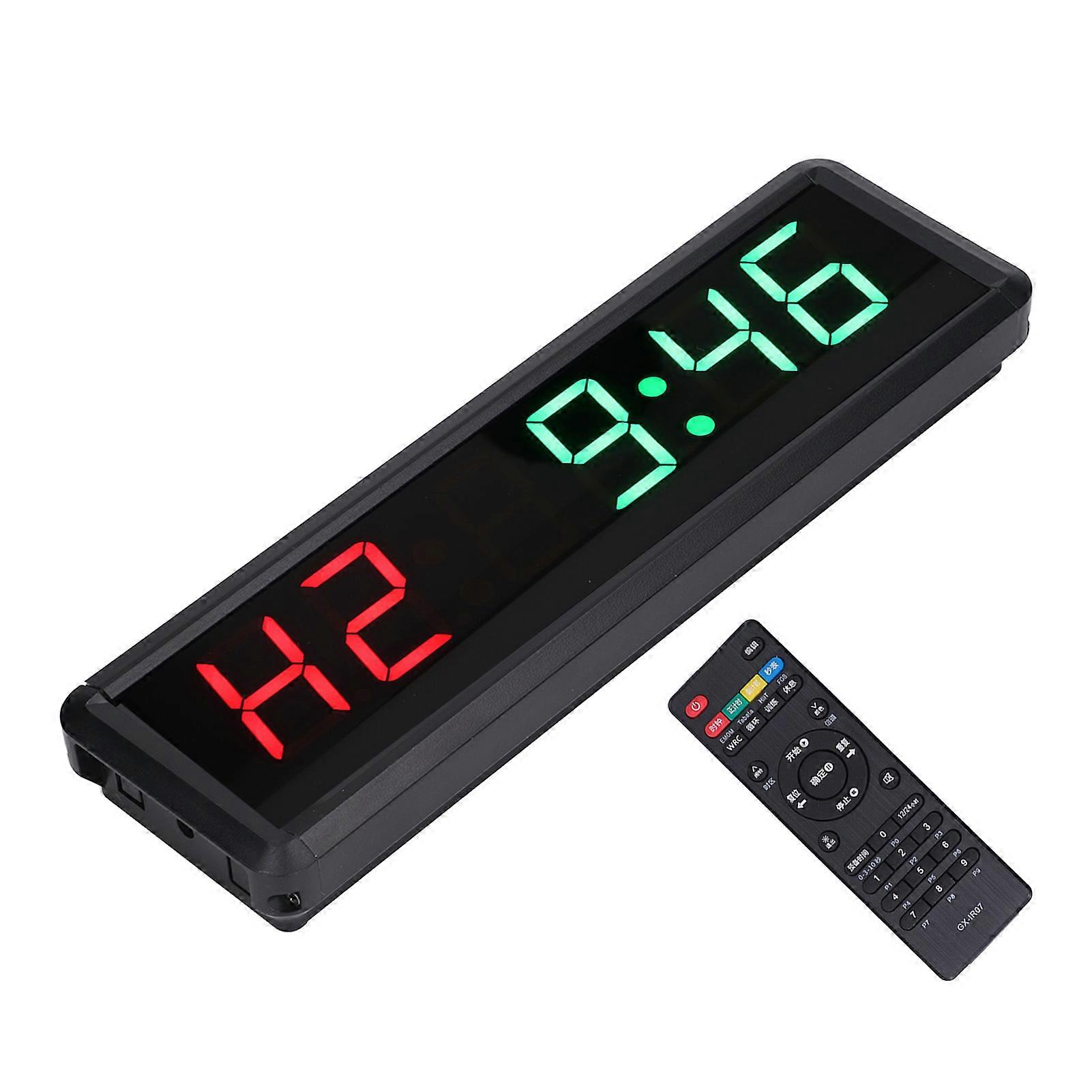 Gym Timer Clock Remote Control 1.8in LED Countdown 100‑240V for Training Workout UK Plug 