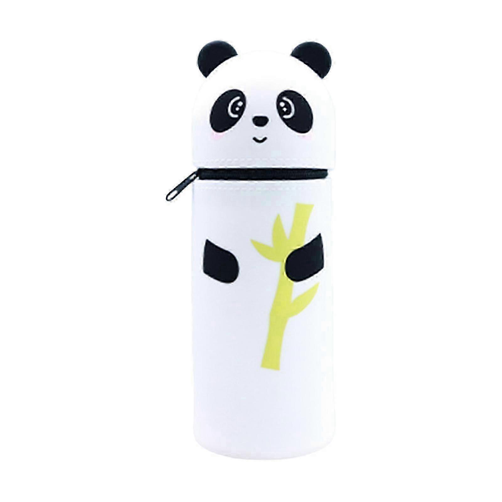 Cartoon Telescoping Pencil Case - Soft Silicone Pen Pouch with Large Capacity & Stand-Up Design