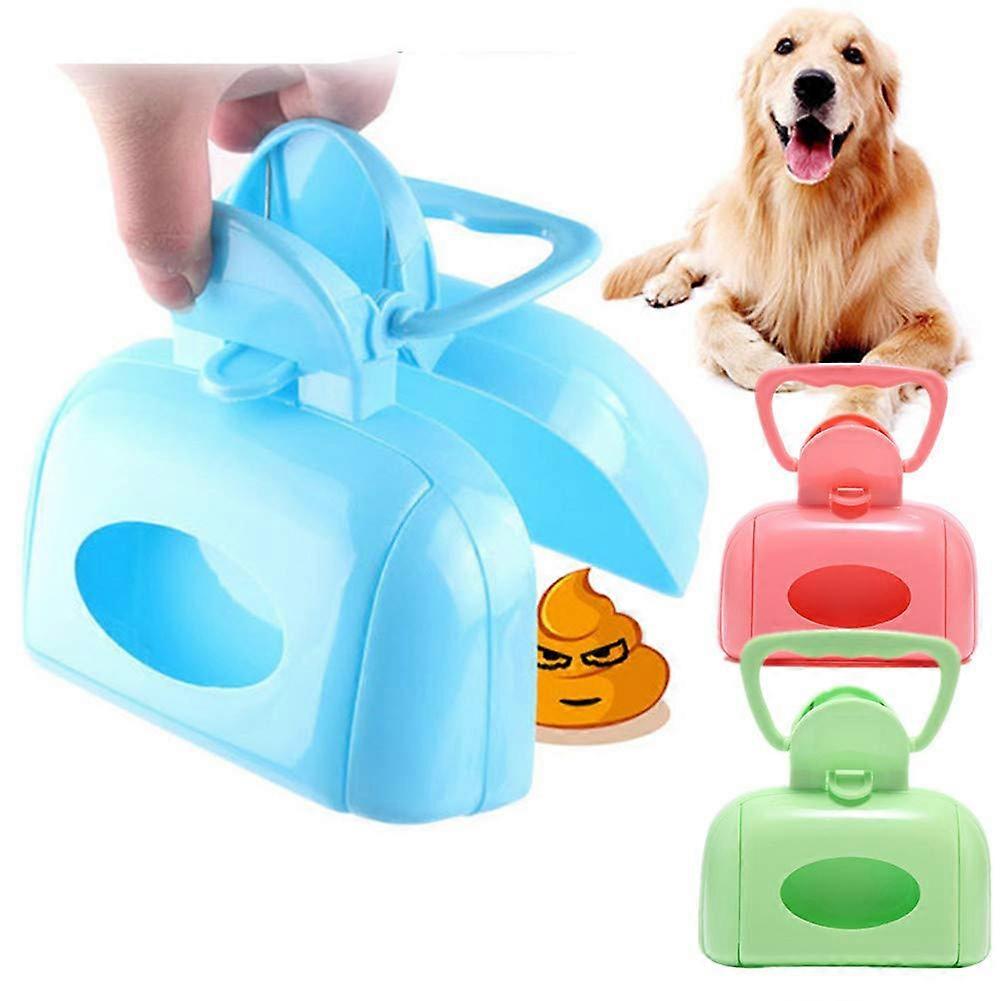 Pooper Scooper Dog Waste Bags with Long Handle, Blue Pet Waste Scoop for Dogs and Cats, Easy Clean-Up Poo Bags