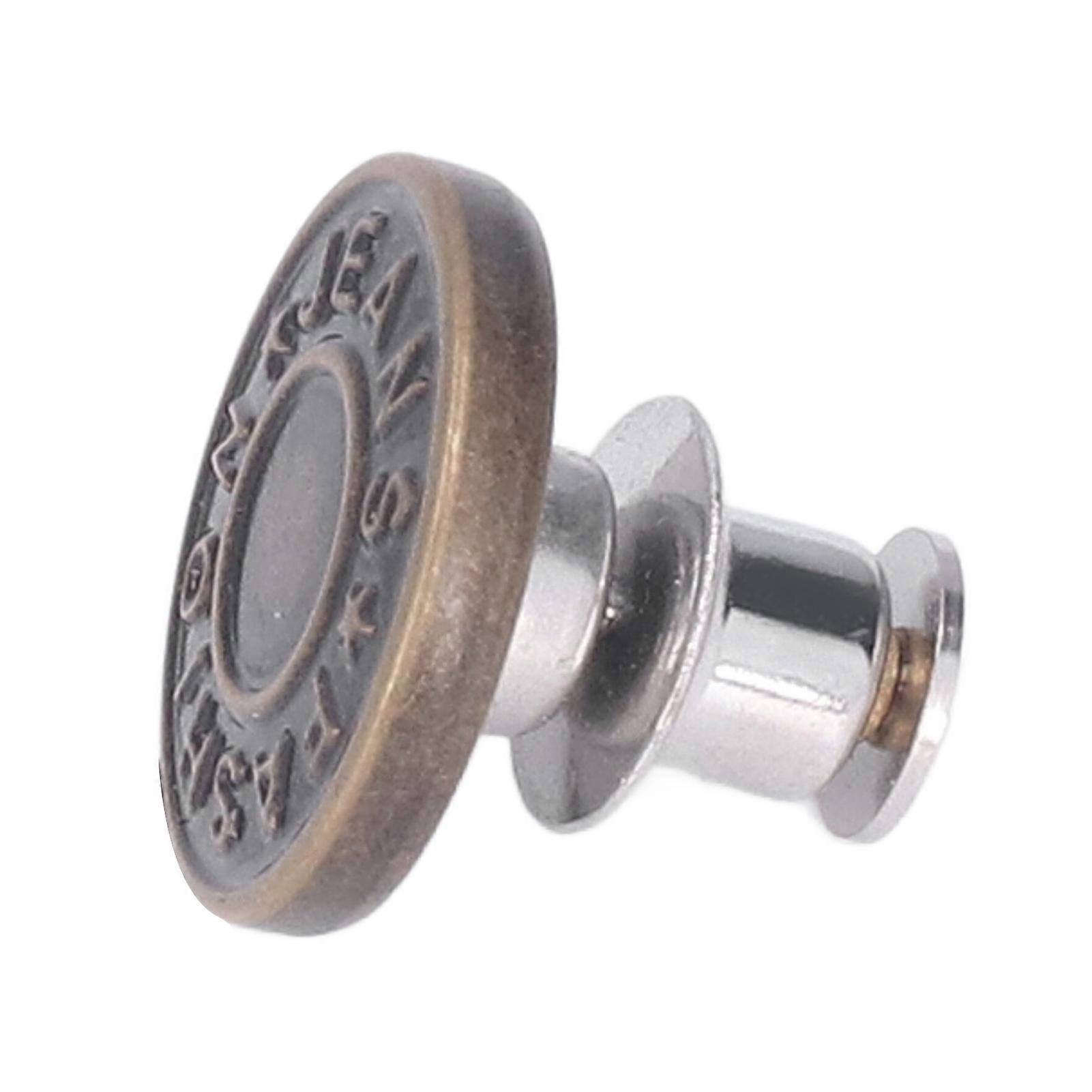 12pcs Button Pins Removable Detachable Steel Slot Design Random Style Decorative Instant Pants Buttons for Skirts