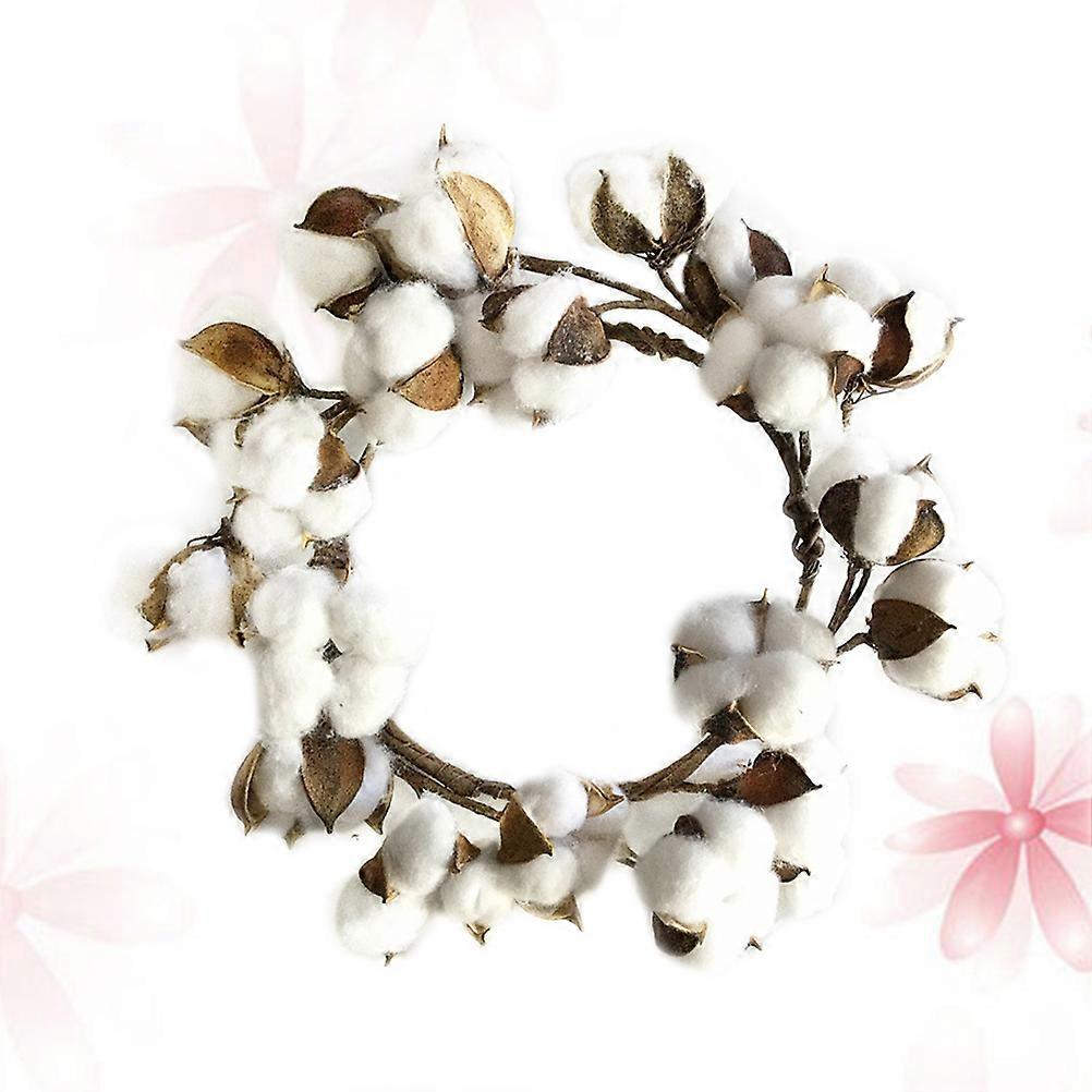 Simulation Cotton Wreath Cotton Decoration Multi 26 X 26 X 5.5Cm Wall Window Garden Balcony Staircase 1Pack