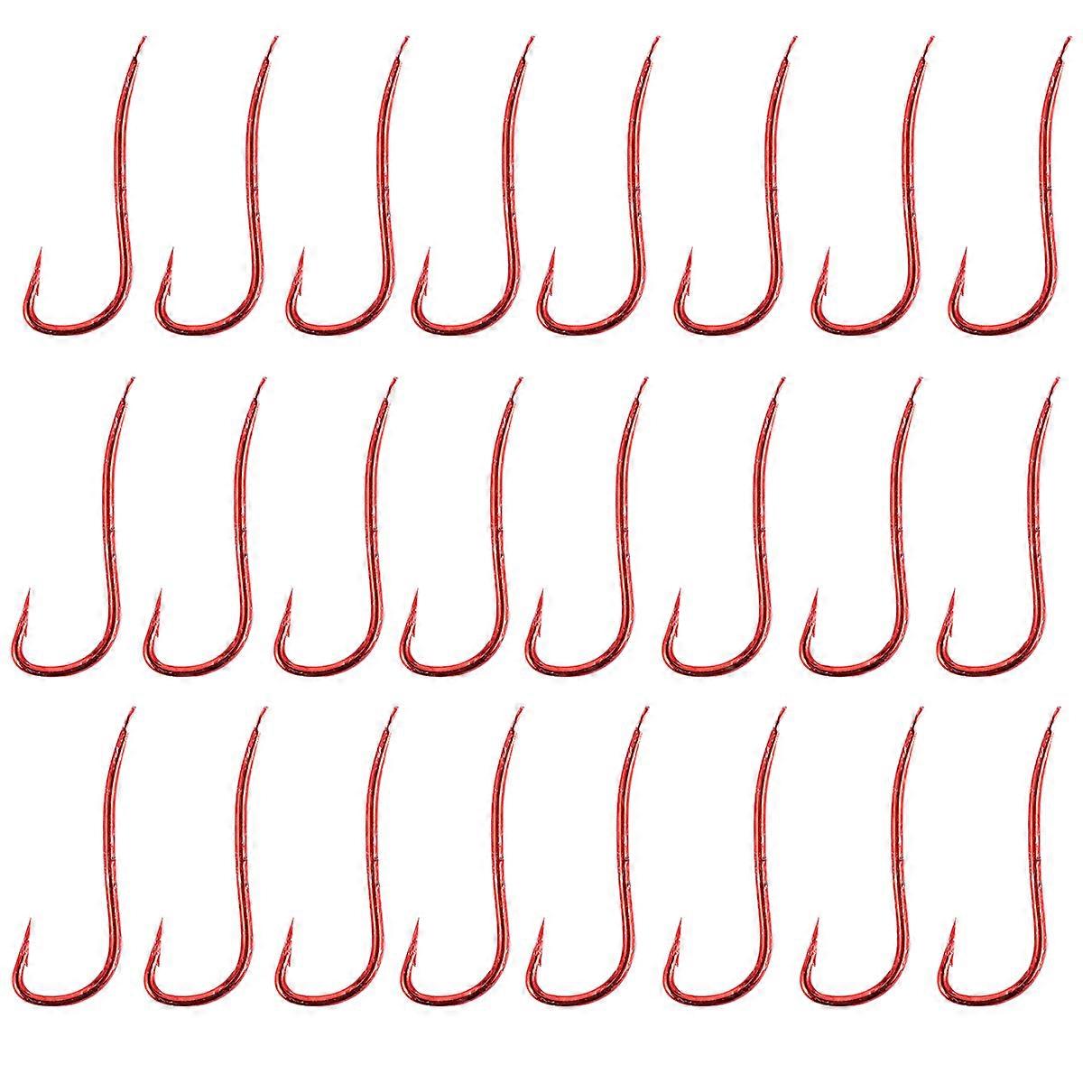 Fishing Tool with 100 Pcs Red Metal Hooks for Fishing Use Strong and Durable