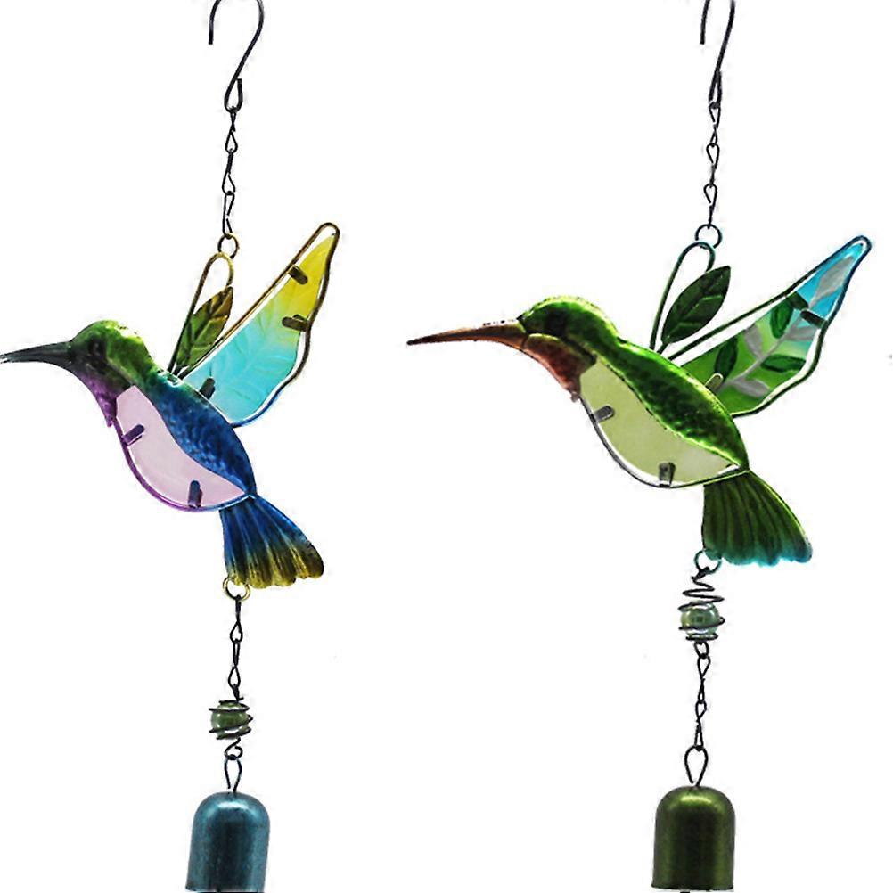 Handmade Wind Chimes Hummingbird Shaped Metal Bells Garden Birthday Present 18*35cm Sound Relaxation 1Pack