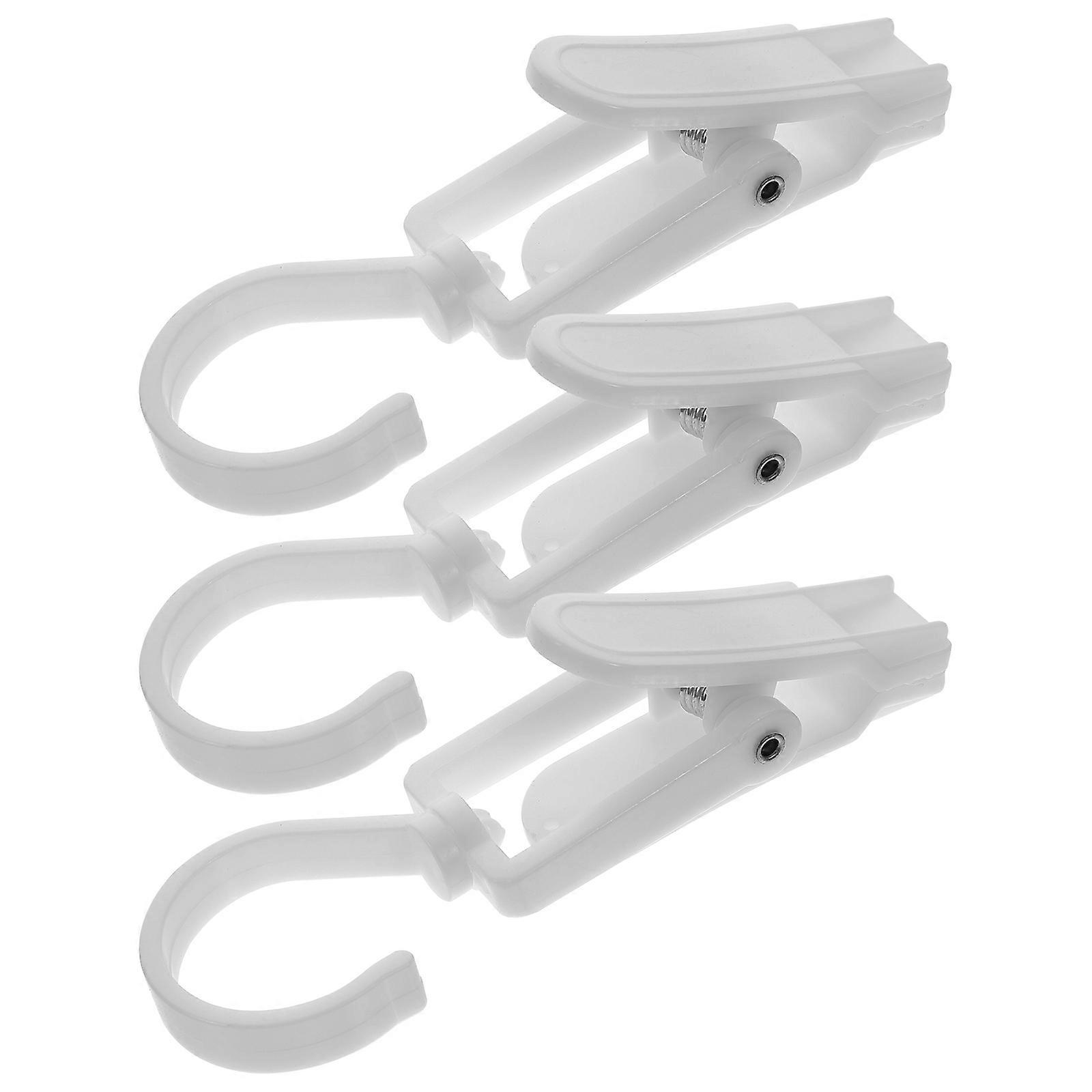 White Plastic Clothes Clips for Clothing Use Windproof Hanger with 3pcs Portable Design Fits Over Clotheslines and More 3pcs