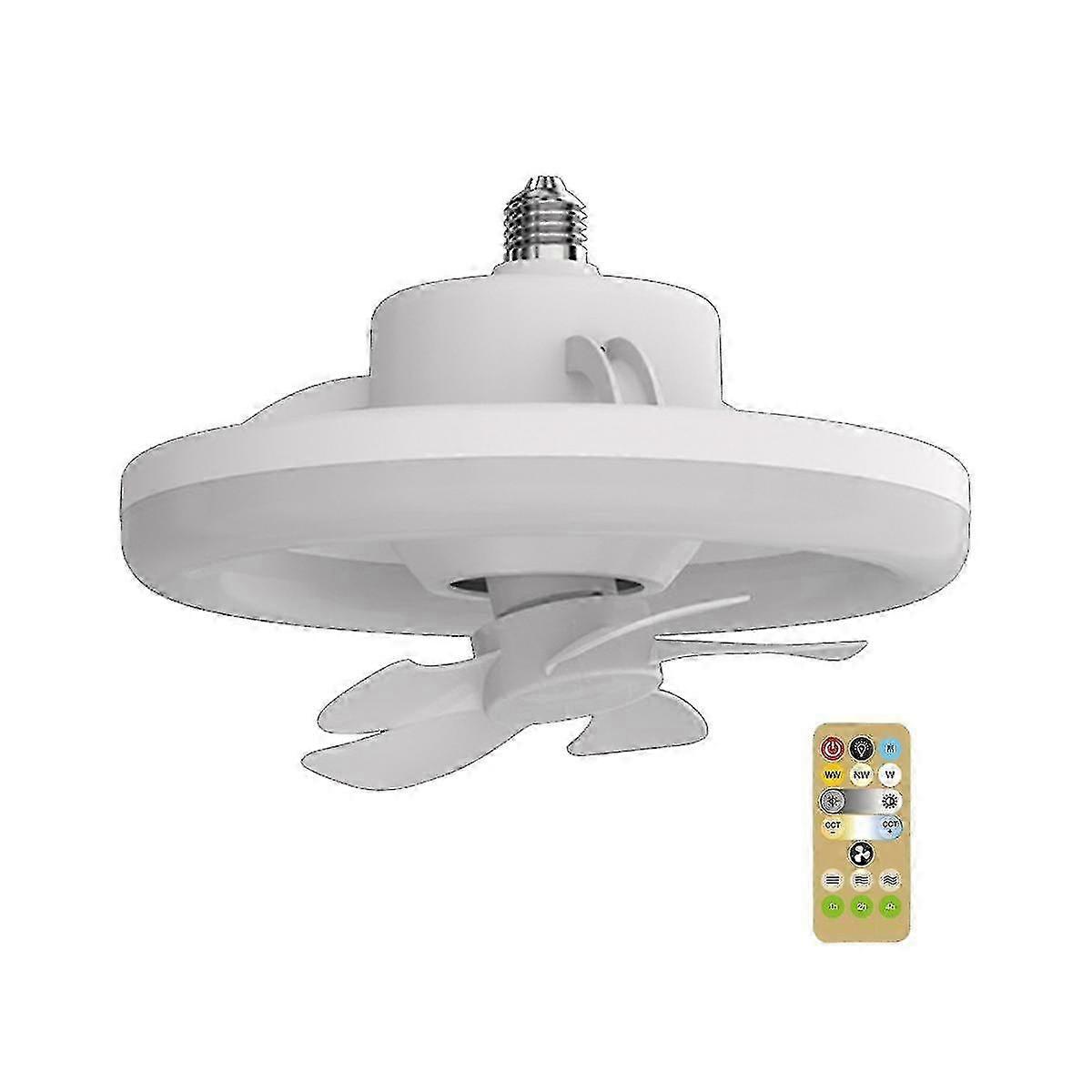 360  Rotating Ceiling Fan Light E27 Intelligent Fan With Remote Control Led Fan Light For Living R Edition 0722