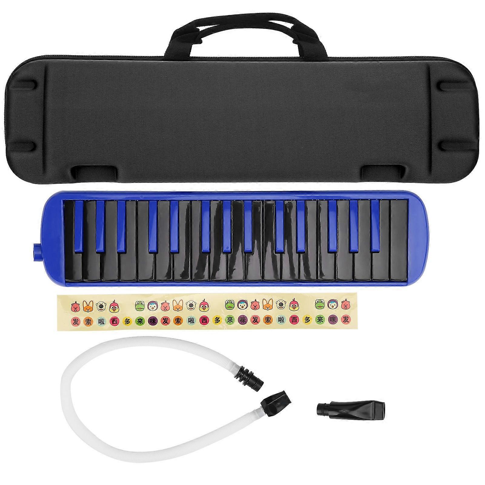 32 Key Melodica Playing Keyboard Musical Instrument with Mouthpiece EVA Bag Beginner Gift(Red Black )