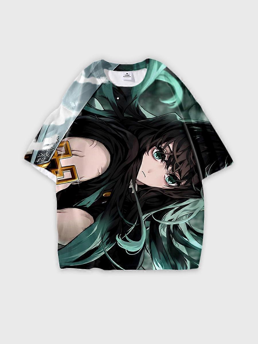 T-shirt round neck Character Pattern loose short sleeve P2726