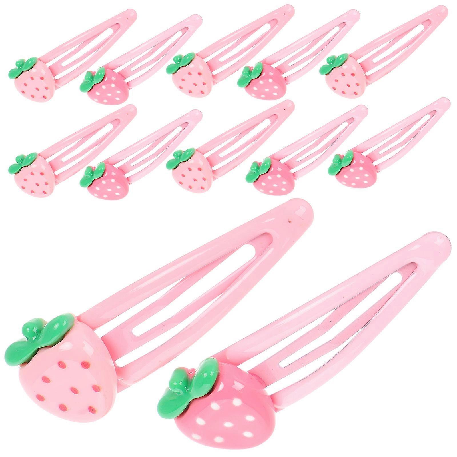 Adorable Strawberry Hair Clips for Girls with Resin Material Assorted Color 20 Pieces