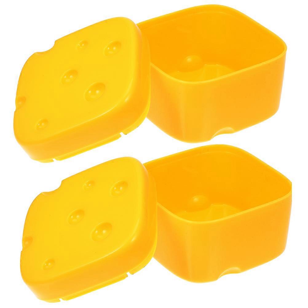 Yellow Cheese Slice Storage Container with Sealing Lid for Fridge PP Material Keeps Freshness