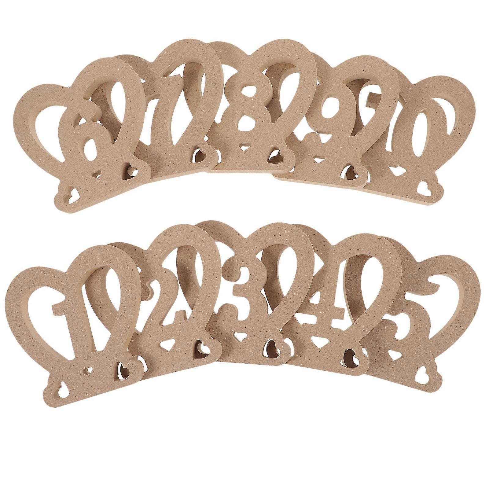 Elegant Wooden Table Numbers for Wedding Reception Display Light Yellow 10 Pieces