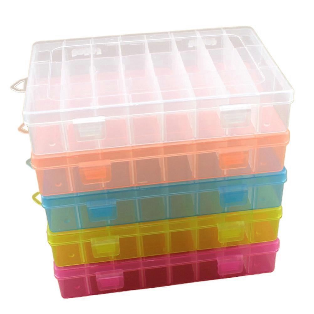 Grids Detachable Storage Container Creative Organizer For Fishing Gear Travel Craft Making Assorted Color 19x13cm 5Pcs