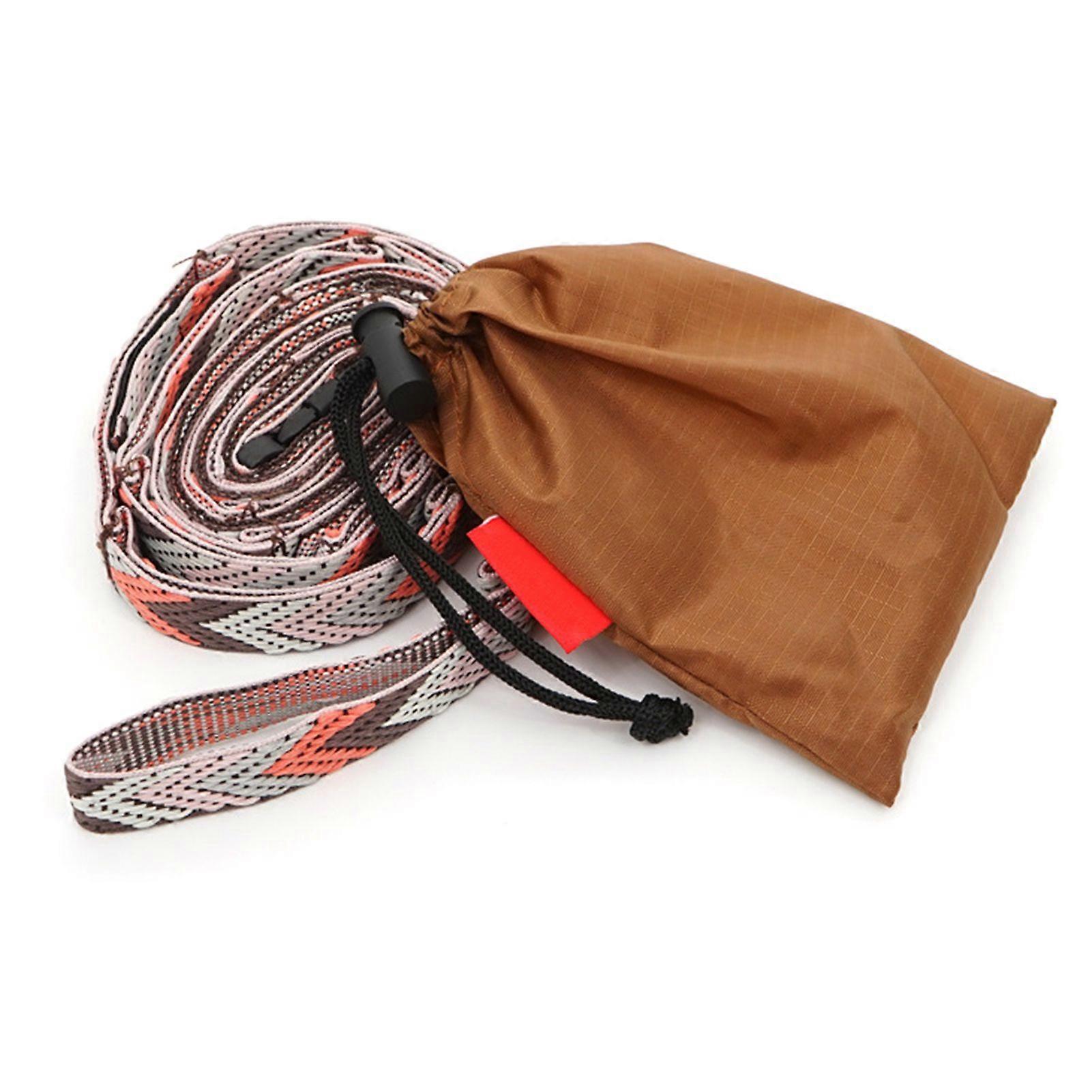 Coffee Color Camping Rope Strap with Length Adjusting Buckle Easy Storage Lengthened Clothesline