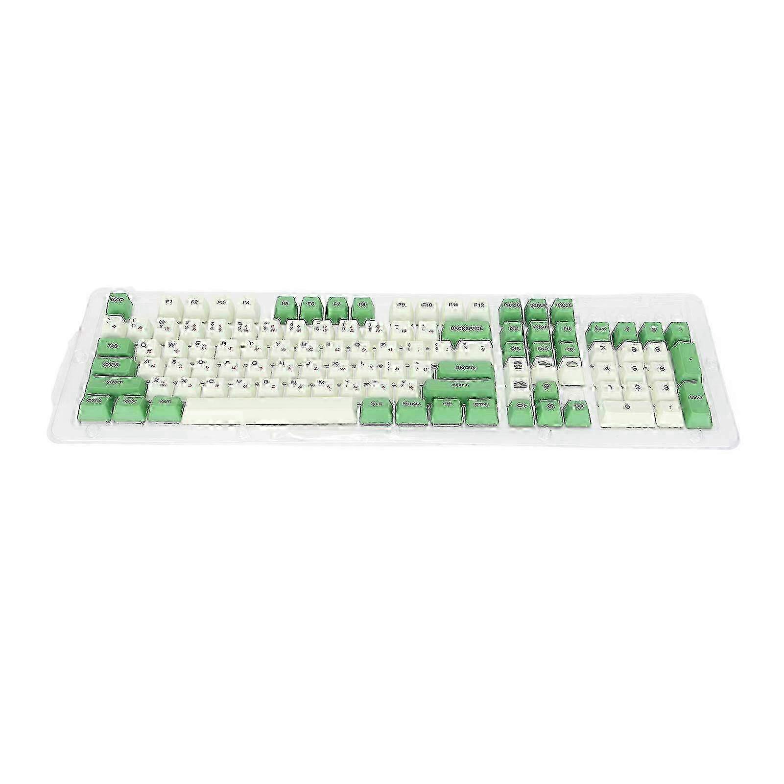 108 Keys Matcha Green Theme Keycaps for Mechanical Keyboard - PBT Material OEM Height Computer Accessories