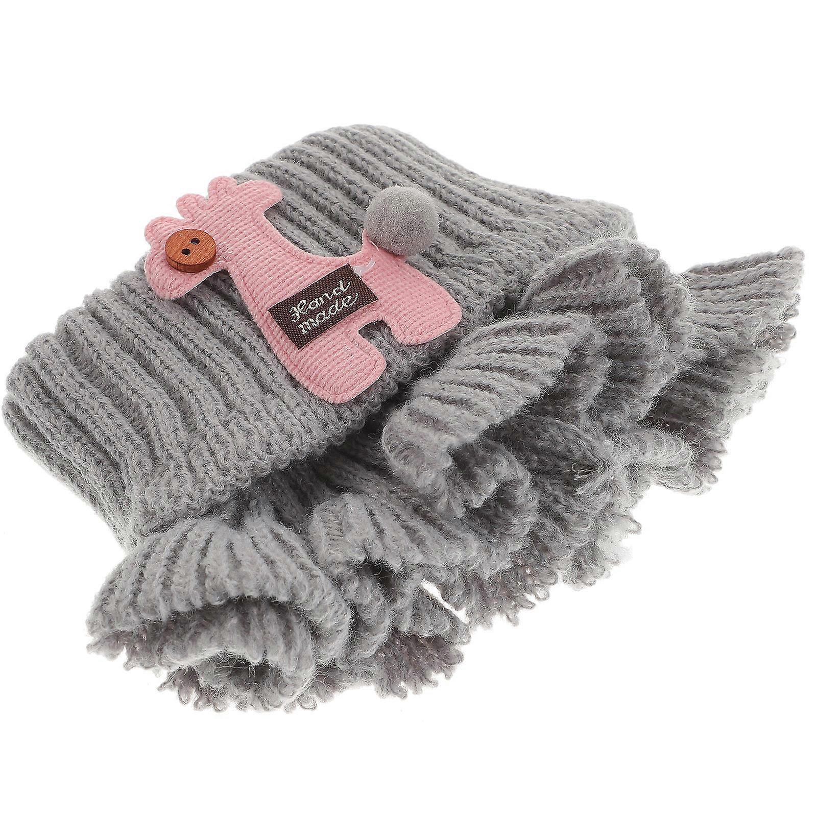 Fashion Accessory Kids Scarf Winter Warm Neck Warmer Grey 1Set