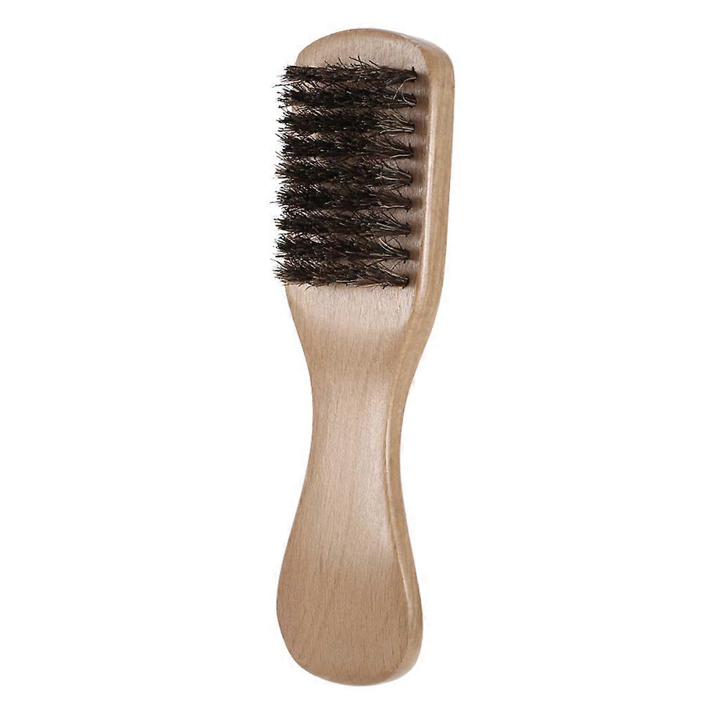 Wooden Handle Beard Brush for Men Khaki Color Durable Use Practical Design Easy to Operate 6.5 inches