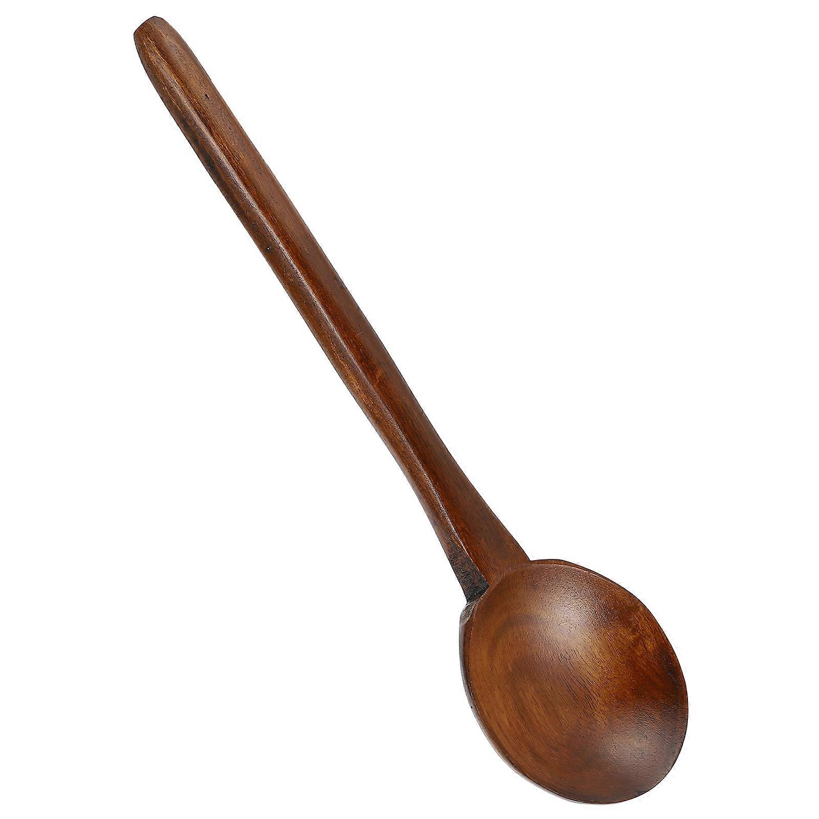 Wooden Spoon for Kitchen Use Coffee Color Synthetic Material Comfortable to Hold 7.8 Inches