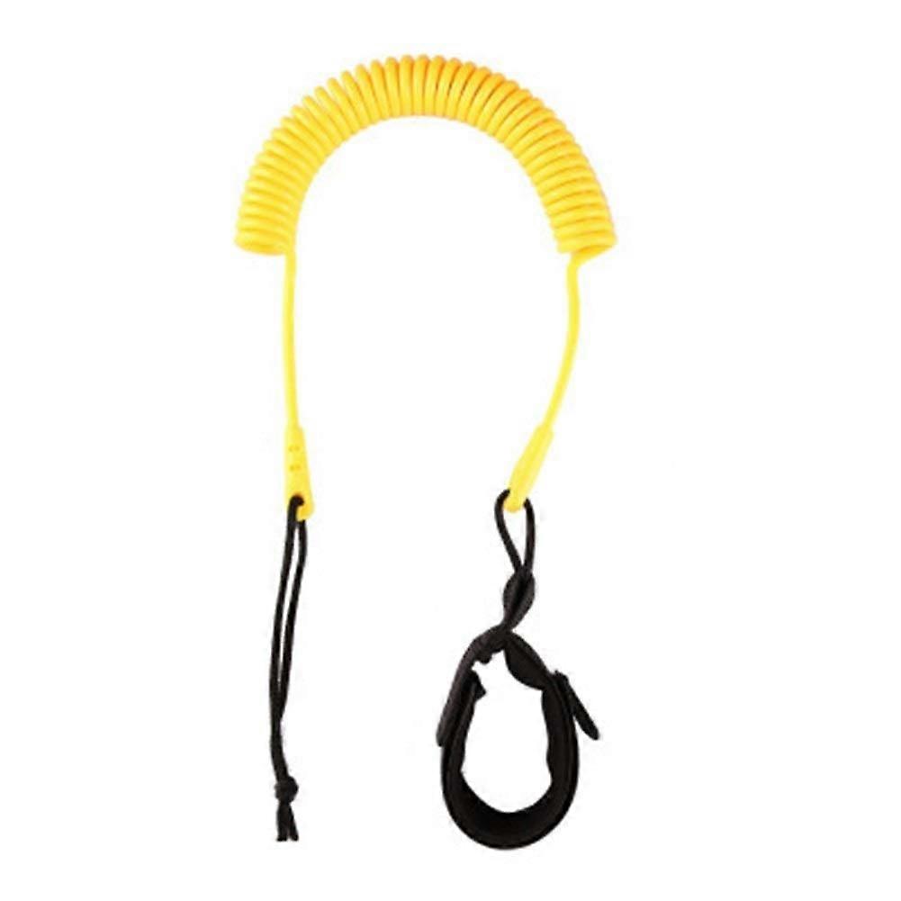 4 Feet Surfboard Ankle Lead Yellow Coiled Leg Rope for Stand Up Paddle Board and Surfing Activities