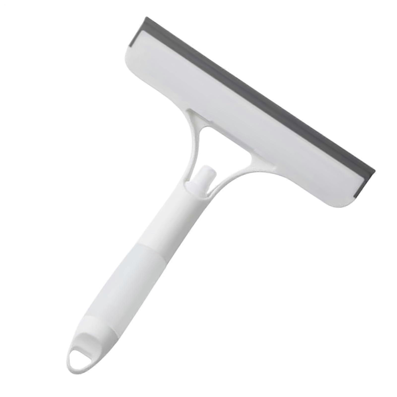 Window cleaning squeegee Surface cleaning scraper Scrubbing brush scraper with ergonomic handle for shower, glass, tiles, mirror, white