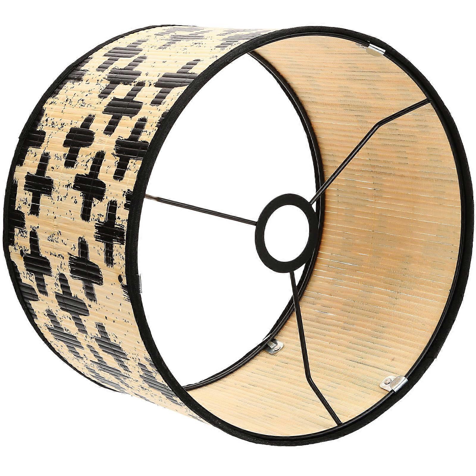 Bamboo Lamp Shade with Geometric Pattern, Decorative Hanging Light Cover for Bedroom and Living Room – Easy Installation, Stylish Home Lighting Design