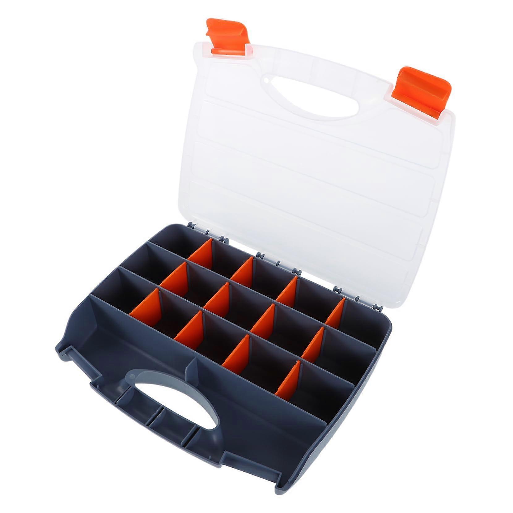 transparent portable sorting box with compartments for screws, nuts, nails, beads