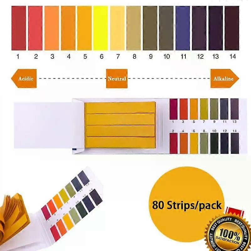 1 set = 80 strips! Professional 1-14 PH Litmus Testing Strips Ph Cosmetics Water Soil Acidity Test Strips With Control Card