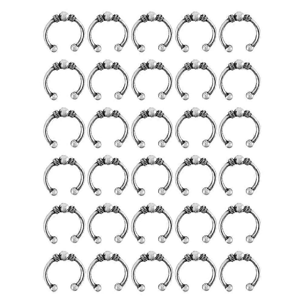 Silver Hair Braids Rings Decorative Hair Cuffs for Dreadlocks and Extensions 30 Pcs Alloy