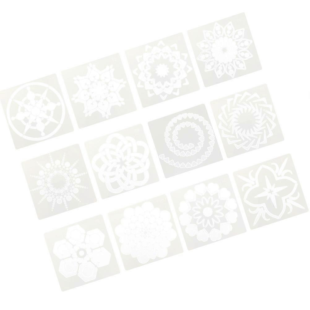 Mandala Stencils Template 12Pcs Painting Tool For And Artists 13X13cm Hollow Design Art Craft Decorations