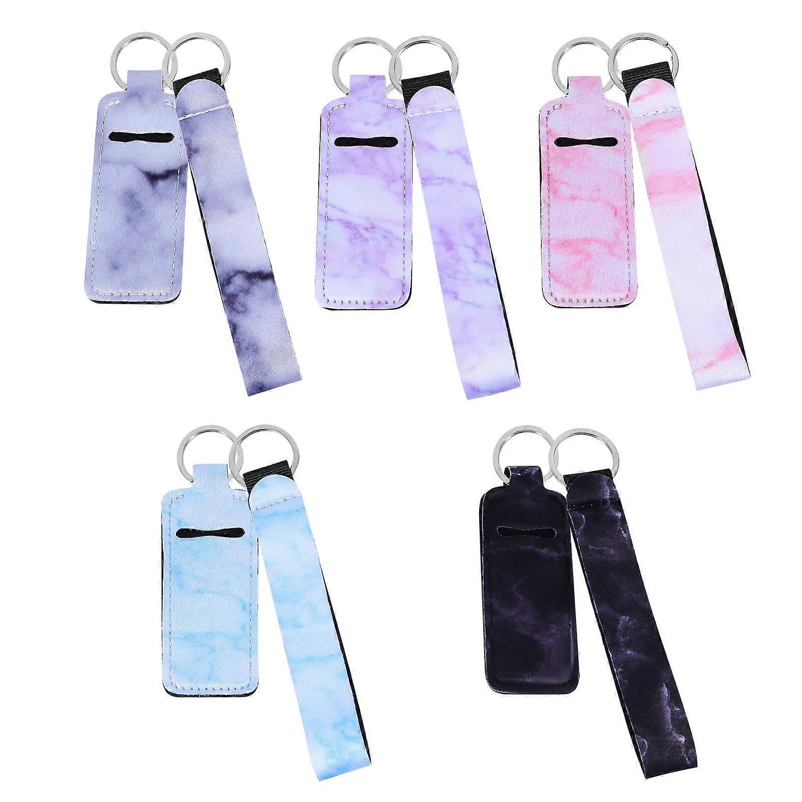 keychain Holder Pouch for Storage with Wrist Strap Compact Portable Assorted Color Neoprene 10Pcs