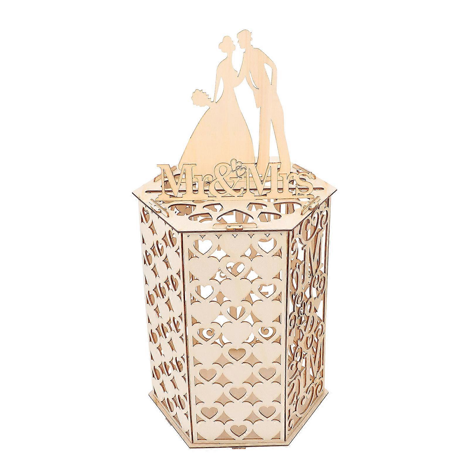 DIY Synthetic Beige Cards Box for Storage with Hollow Molding and Simple Assembly 1PC