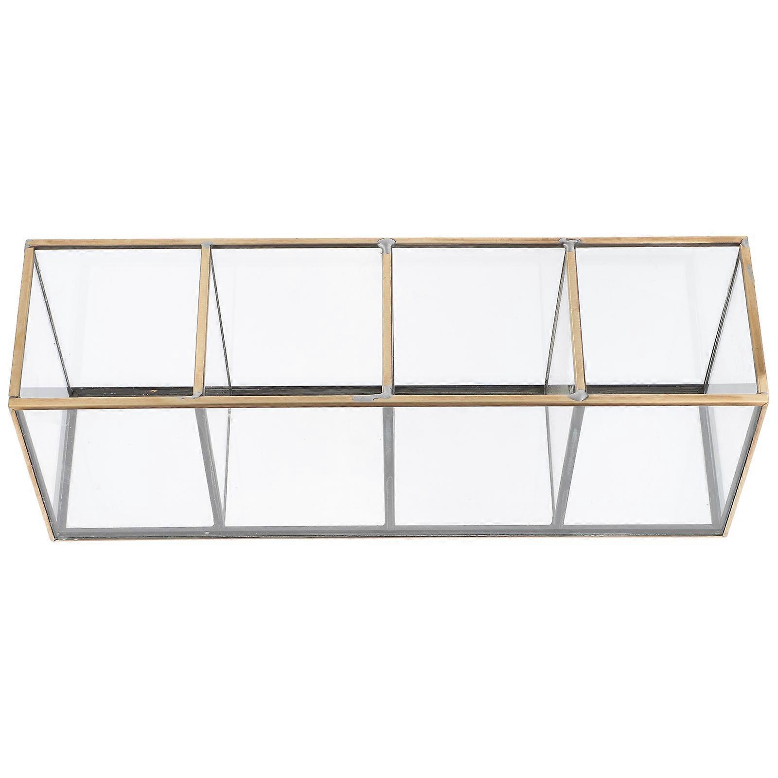 Vintage Makeup Case Glass Organizer For Daily Use Sturdy Construction Simple And Practical 1Set