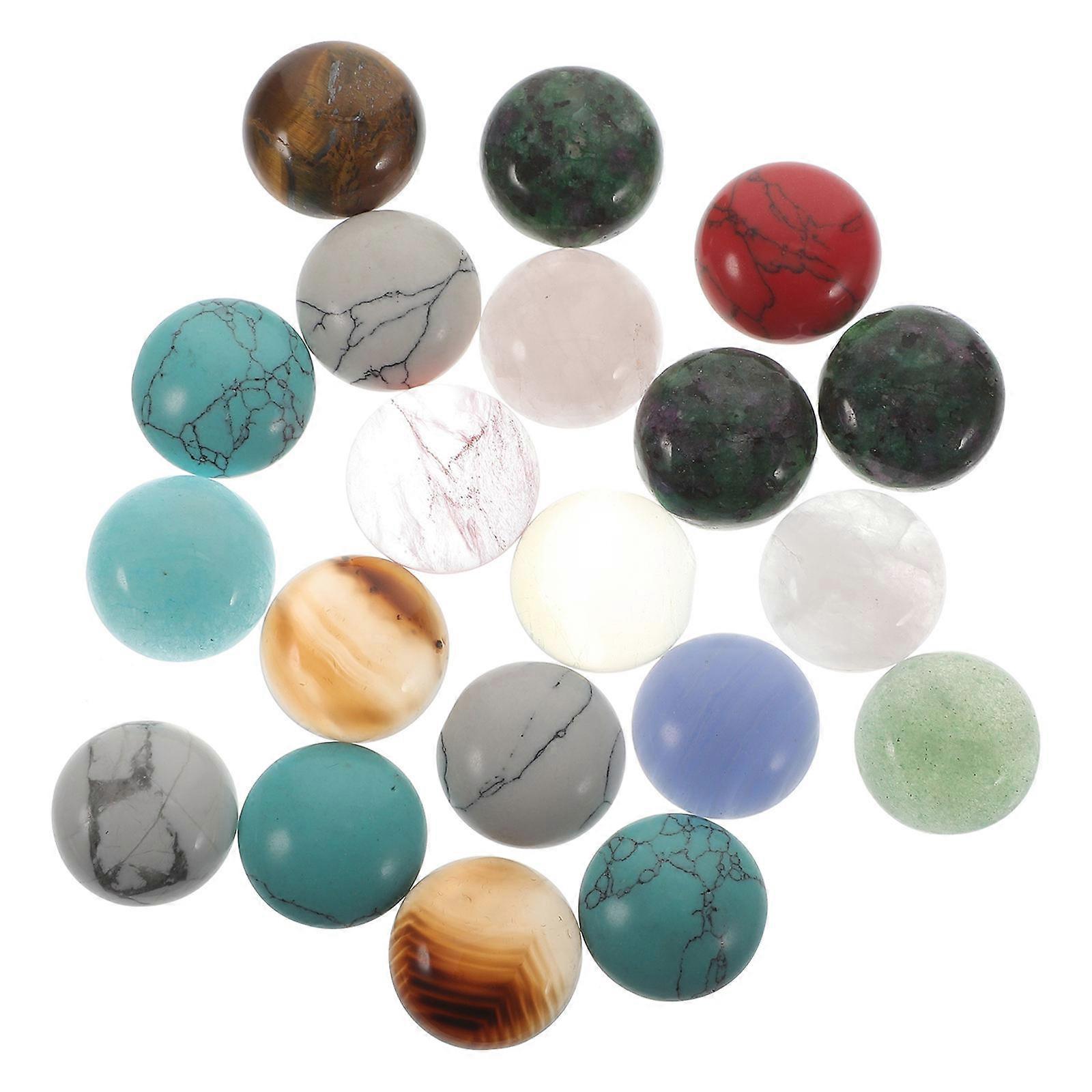 Natural Stone Beads For Jewelry Making 20Set Assorted Color Flatback Cabochons For Handicraft Enthusiasts DIY Craft Projects