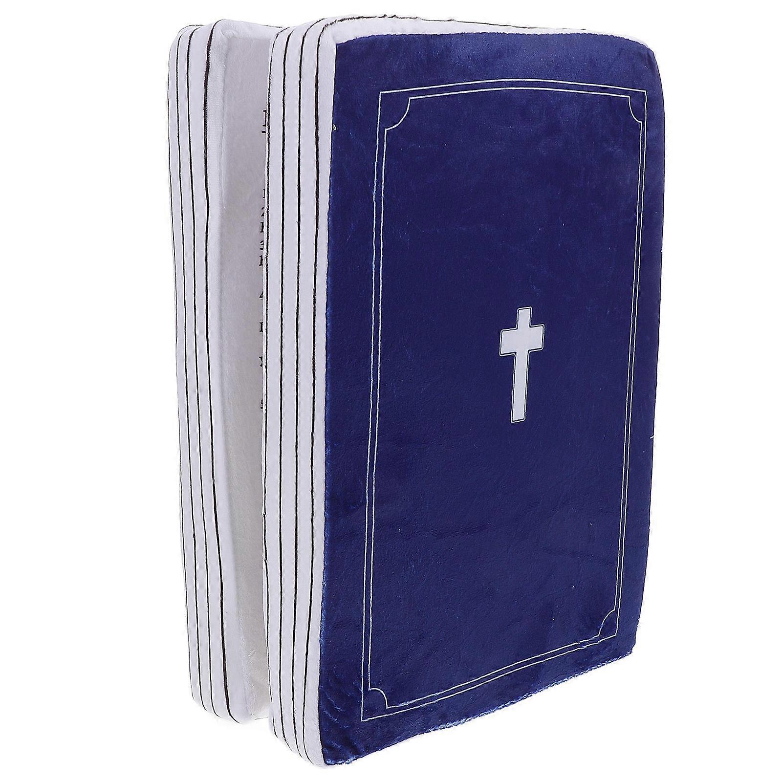 Soft Plush Bible Themed Throw Pillow – Cozy Decorative Cushion for Creative Biblical Style – Blue