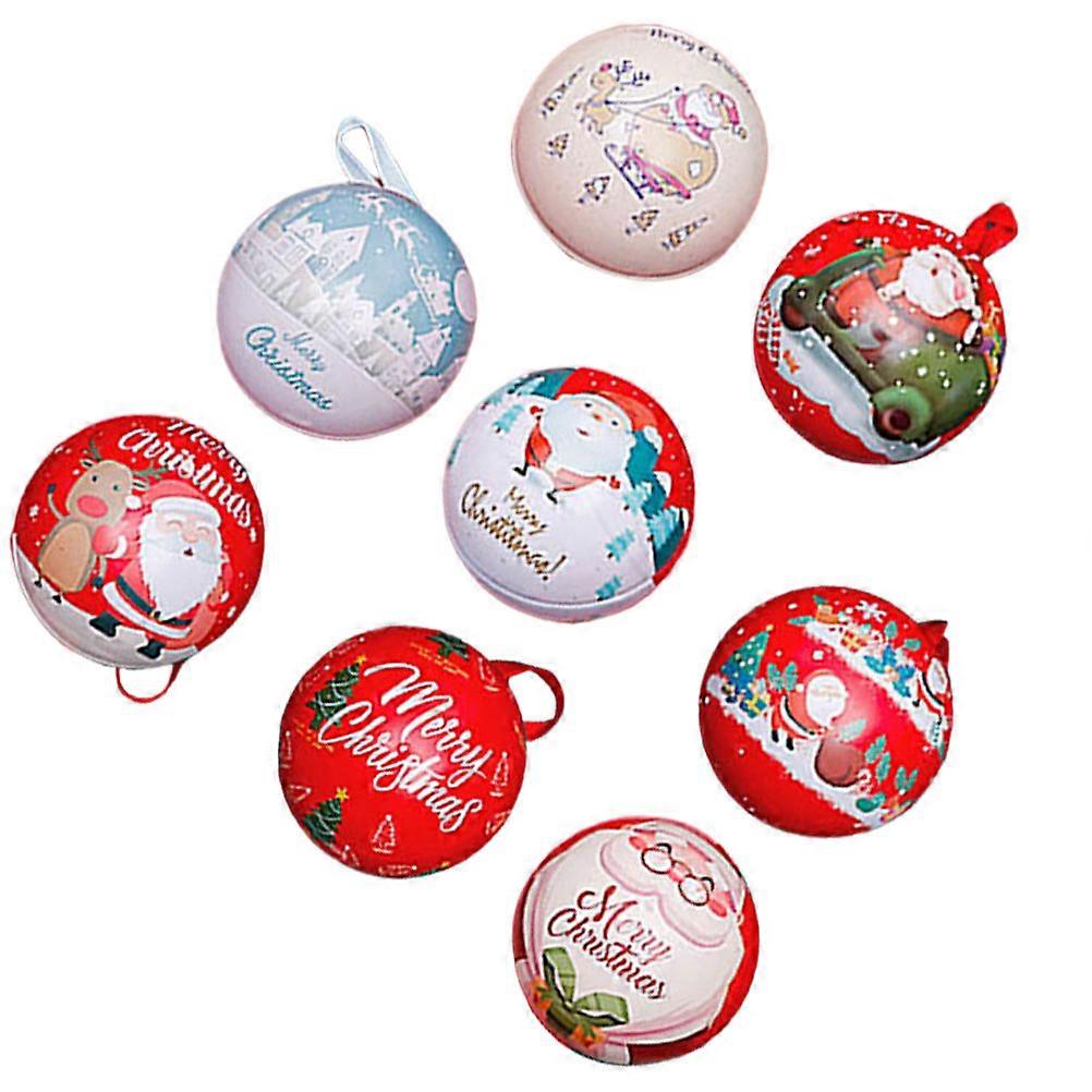 8Pcs Ball Shape Candy Storage Box Mixed Style For Christmas Festivities And Home Decoration Purpose