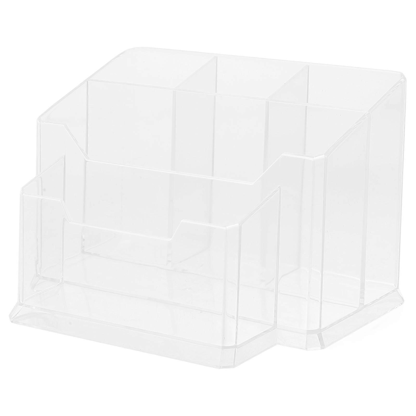 Transparent Acrylic Nail Tool Organizer with Multiple Compartments for Storage 4.7 x 3.1 x 2.8 inches