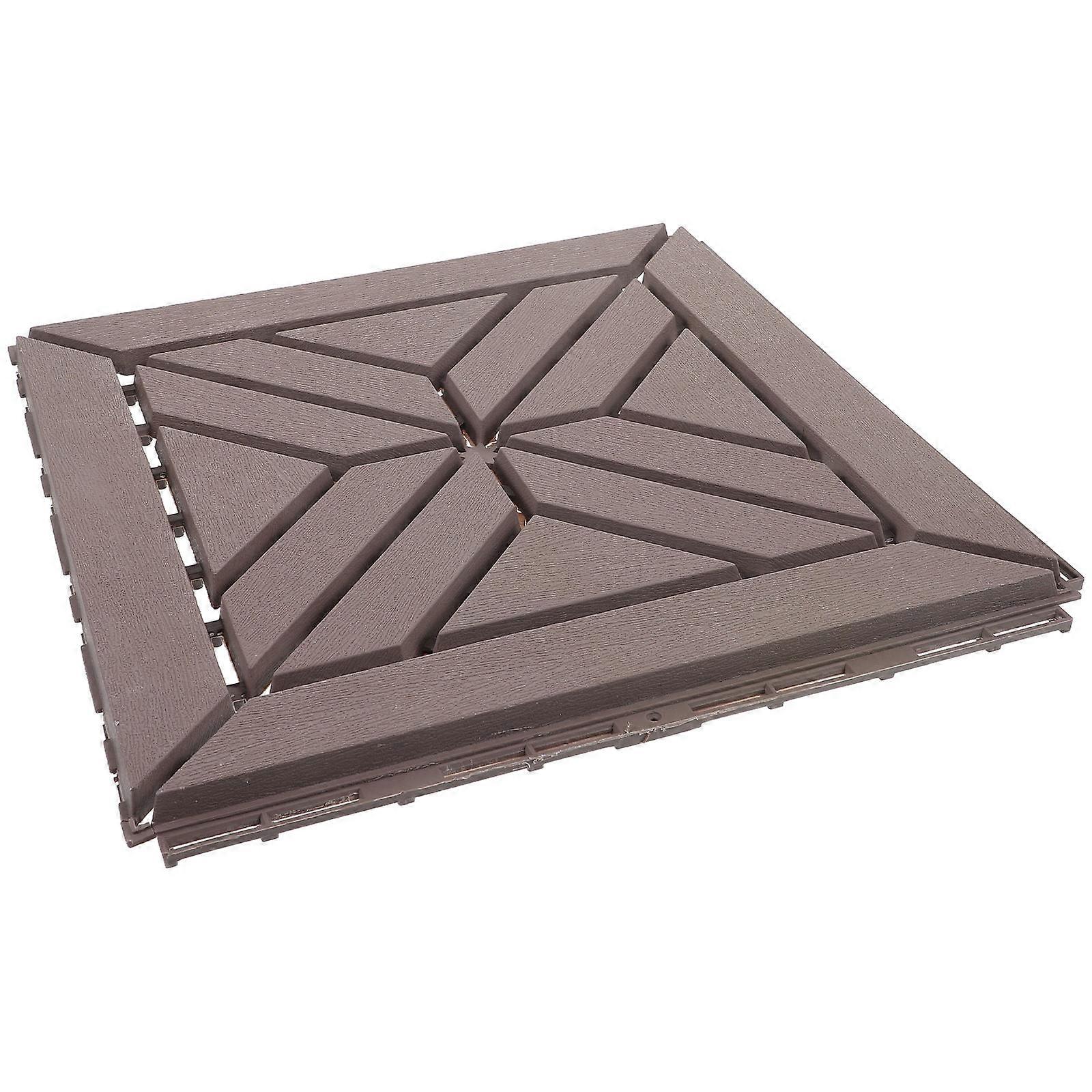 Garden Flooring Interlocking Patio Tile Durable Outdoor Plastic Flooring American Brown Red 1Set