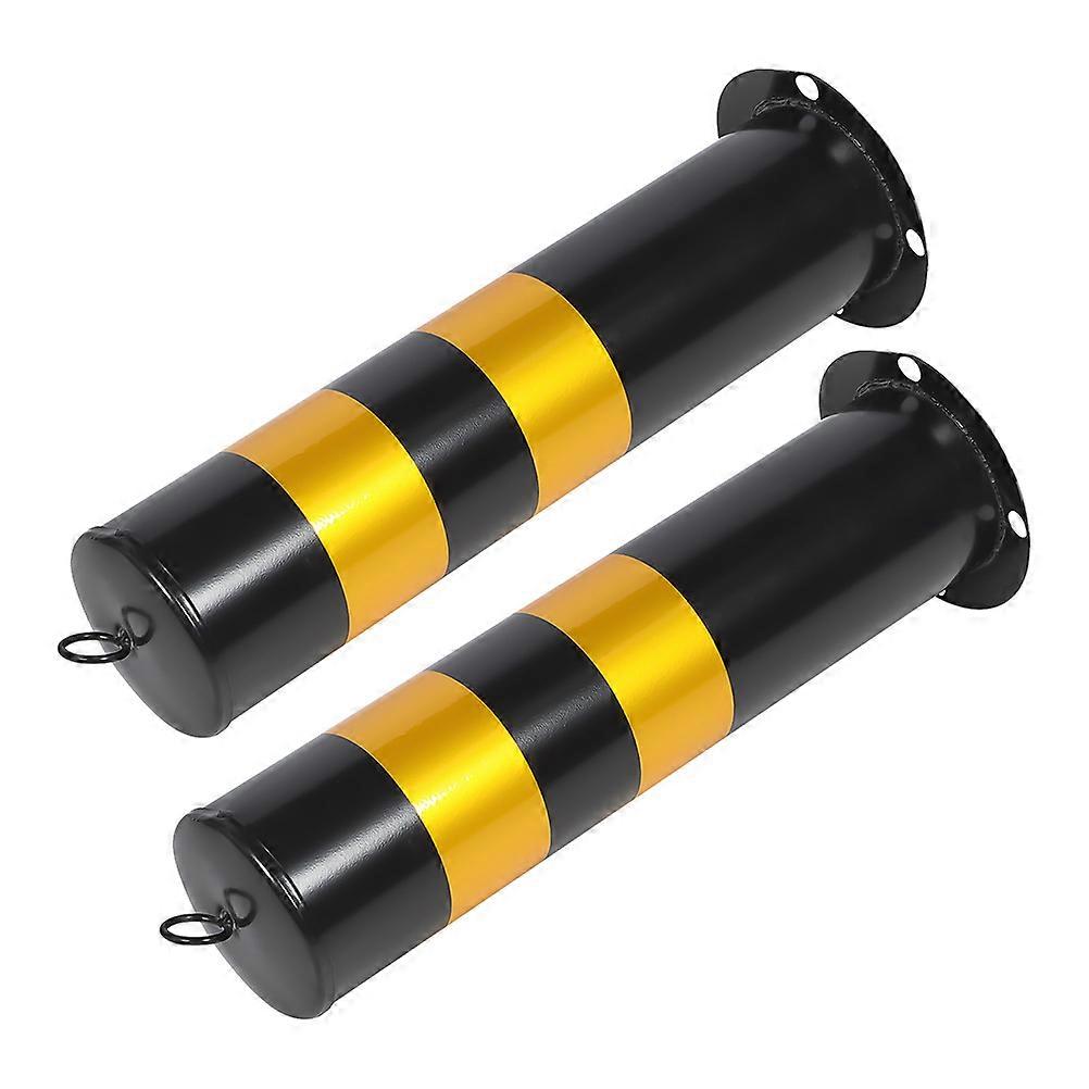 Safety Bollards 2Pack Stainless Steel Warning Columns Designed For Road Division And Traffic Control In Parking Lots