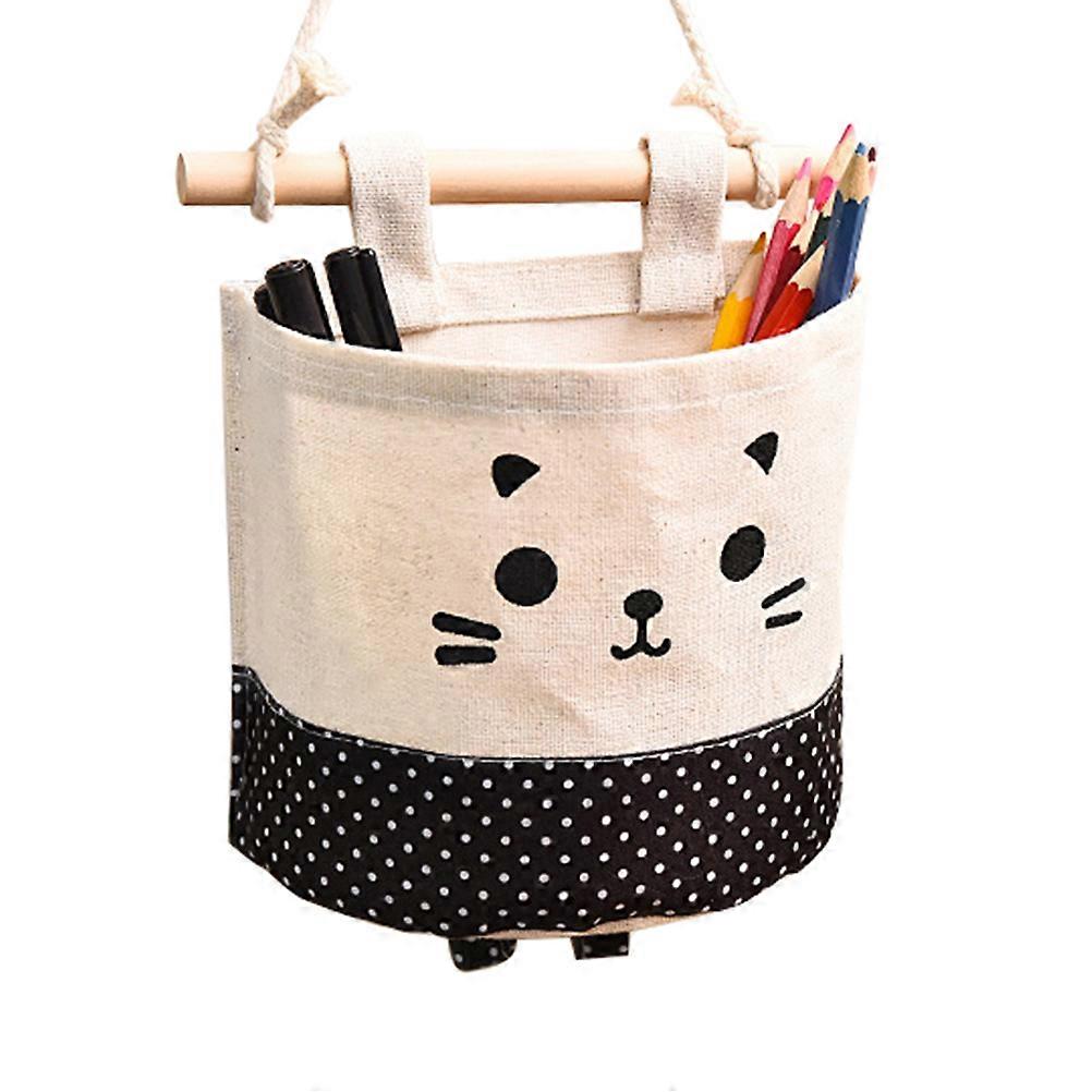 Retro Multi Cotton Linen Hanging Storage Bag for Toys and Magazines with Waterproof Design and