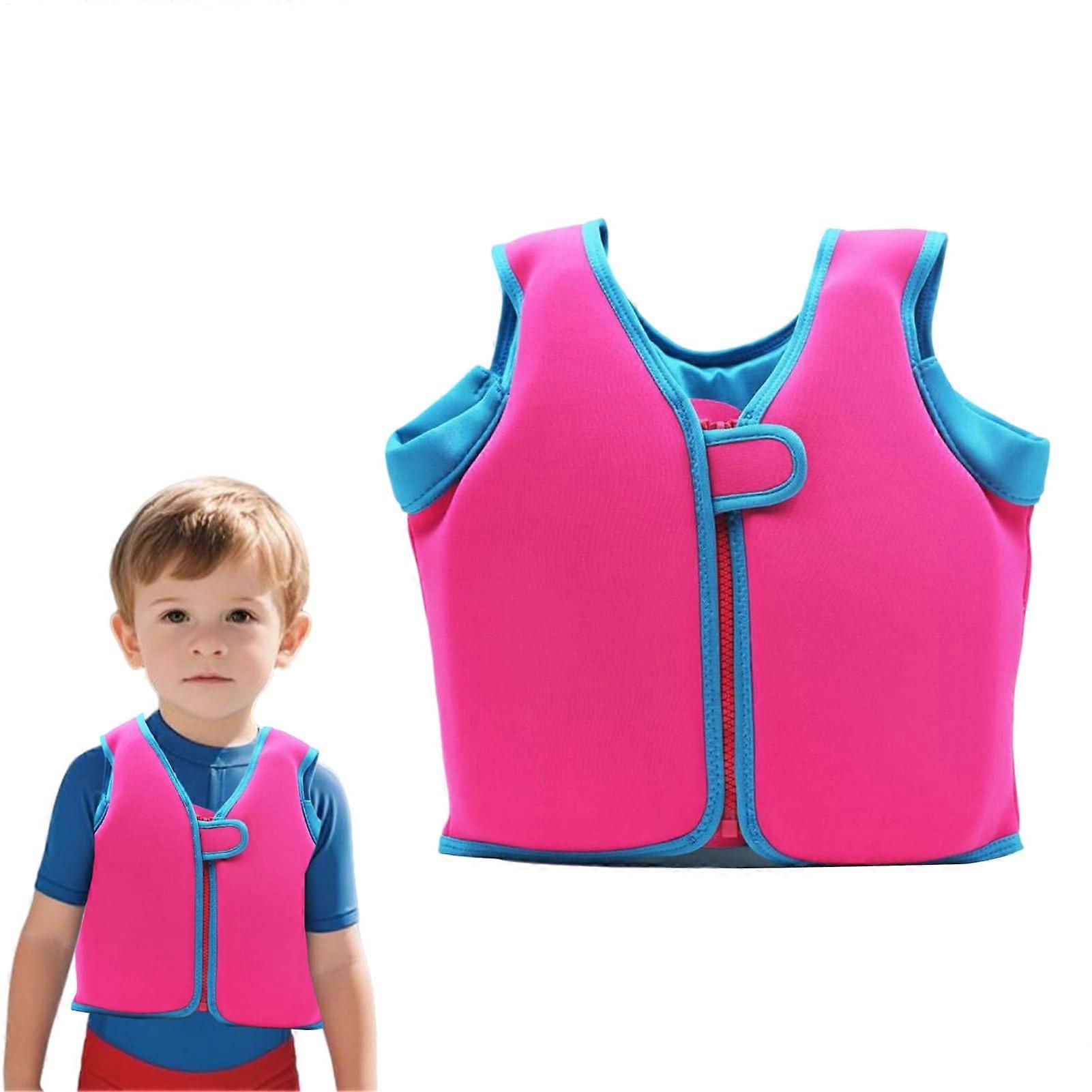 Adjustable Swimming Aid for Kids Zipper Buoyancy Vest for Girls Aged 412, Beginners, Outdoor Camping, Pink L