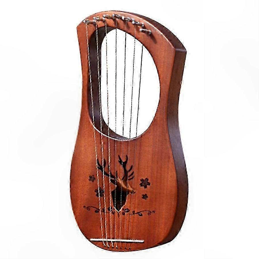 Solid Mahogany Lyre Harp with Metal Strings for Stringed Instrument Enthusiasts
