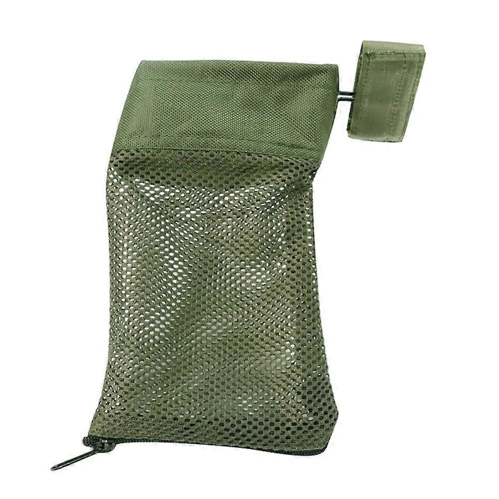 Brass shell catcher. Nylon mesh brass cartridge. Adjustable mesh cartridge collector with zip for shooting at the shooting range.