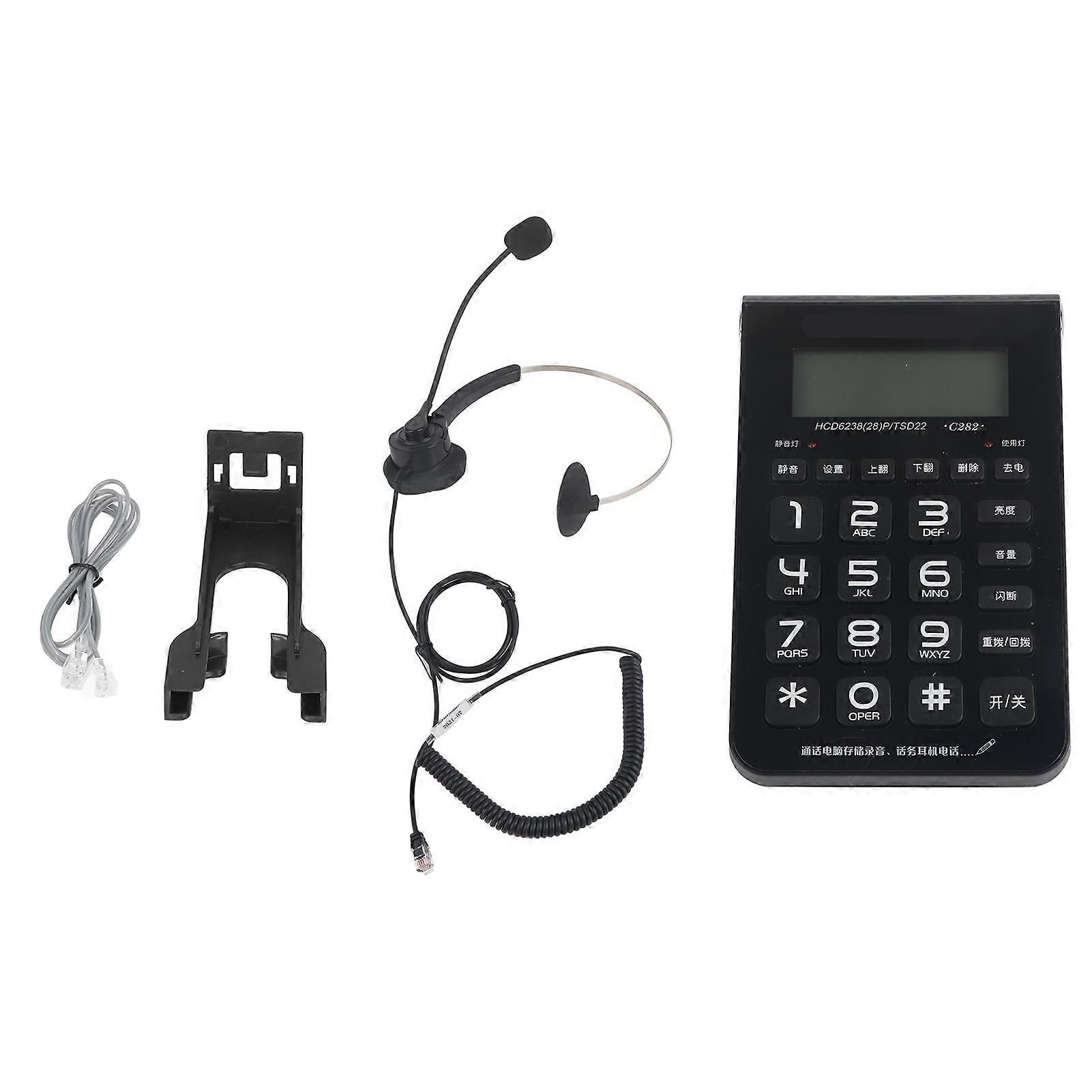 Corded Telephone with HD Headset - Caller ID, Recording, Adjustable Volume, LCD Display
