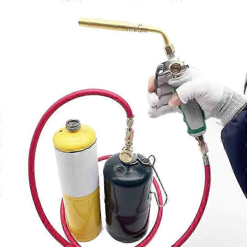 Professional Dual Switch Brazing Torch for Propane Gas, 1.6M Hose, Ignition Gas Flame Soldering Tool