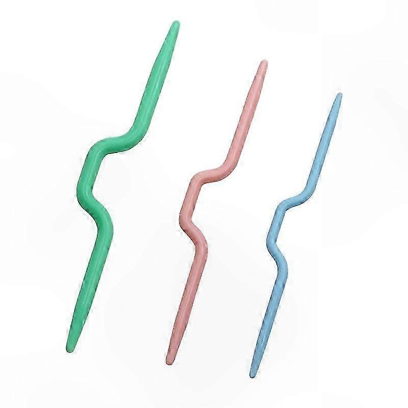 Colorful Curved Braiding Tools for Knitting Hats Scarves Sweaters 3 Sizes Auxiliary Needle Set for Crafting Projects